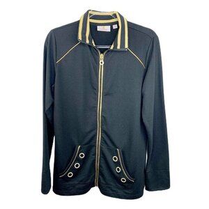 Quaker Factory Black & Gold‎ Jacket Full Zip • S